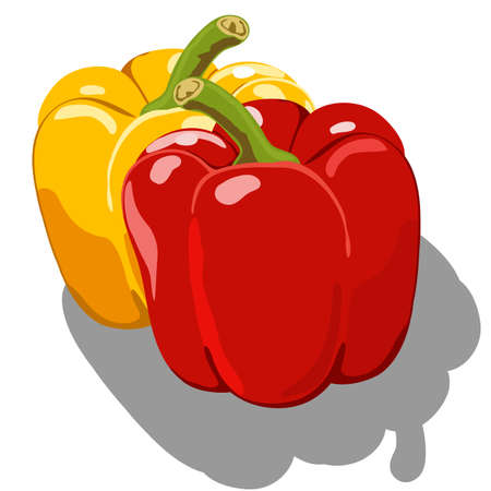 Sweet pepper isolated on white backgroundのイラスト素材