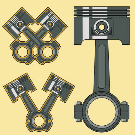 Car engine piston illustration. のイラスト素材