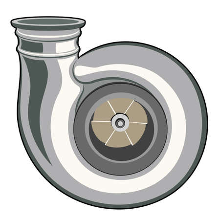 turbocharger on a white  Illustrationのイラスト素材