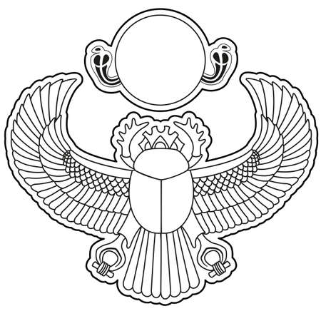 silhouette scarab. illustration clip artのイラスト素材