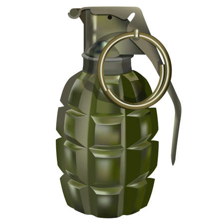 Green grenade on a white background. Gradient mashのイラスト素材