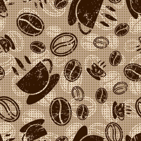 seamless coffee patternのイラスト素材