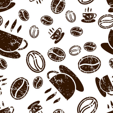 seamless coffee patternのイラスト素材