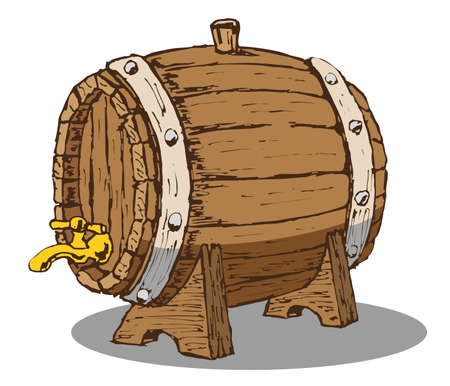 wooden barrelのイラスト素材