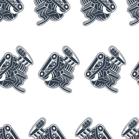 motor engine seamless patternのイラスト素材