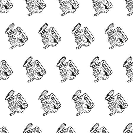 motor engine seamless patternのイラスト素材