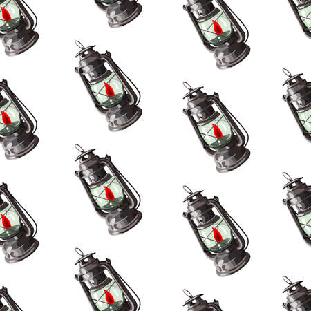 kerosene lampのイラスト素材