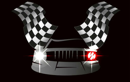 checkered flag racingのイラスト素材