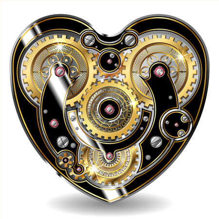 steampunk mechanical heartのイラスト素材