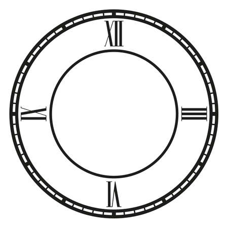 vintage clock on white . Illustration clip art