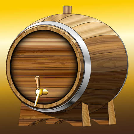 Wooden Beer barrel. Vector illustration. Clip artのイラスト素材