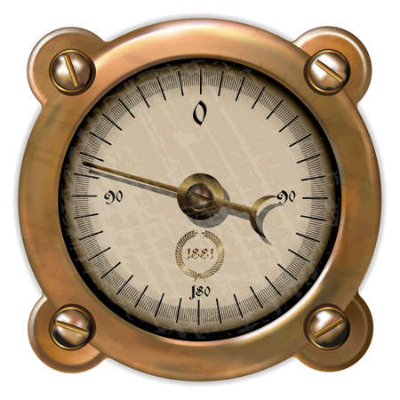 Ancient measuring device in the style of steampunkのイラスト素材