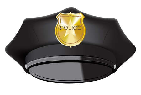 Police hat isolated on white background. Vector illustrationのイラスト素材