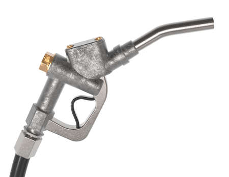 Old gas pump nozzle  isolated on white background. 3D render.の写真素材