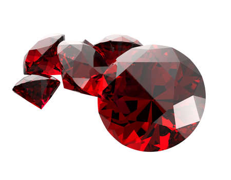 Gemstones isolated on white background. 3D render
