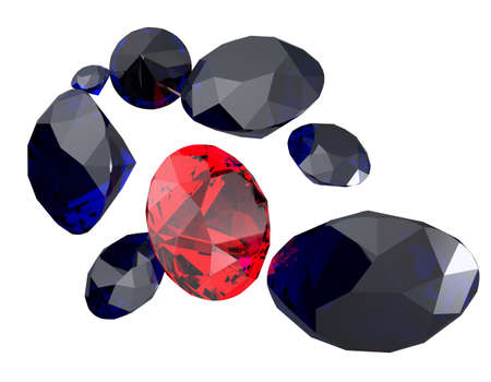 Gemstones isolated on white background. 3D renderの写真素材