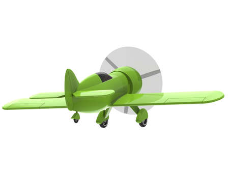 Propeller small plane isolated on white. 3D render