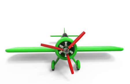 Propeller small plane isolated on white. 3D renderの写真素材