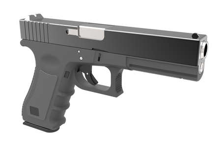 9mm isolated pistol on white background. 3D render