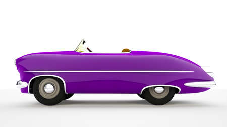 Toy purple car. 3D renderの写真素材