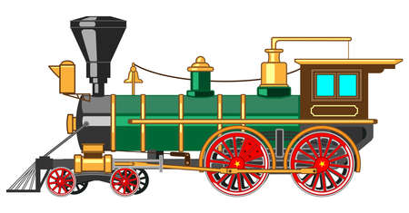 Bright cartoon steam locomotive