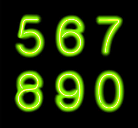 Glowing neon numerialsのイラスト素材