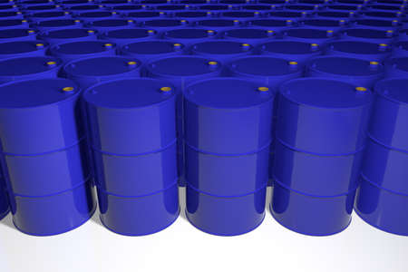New metal blue barrel. 3D render.