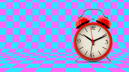 Red alarm clock. 3D render