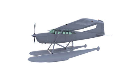 Retro seaplane illustration. 3D render