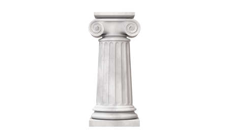 Greek column isolated on white 3D renderの写真素材