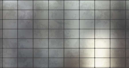 Metal background wall. 3D render metal panelの写真素材
