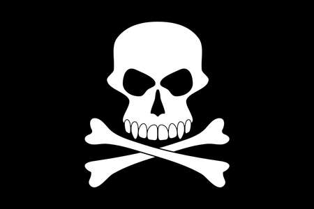 Vector skull on blackのイラスト素材