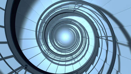 Endless spiral staircase. Looped video. 3D render