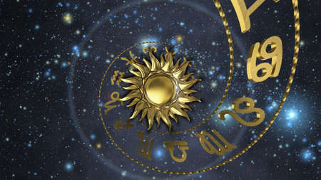 Horoscope wheel Zodiacalの写真素材