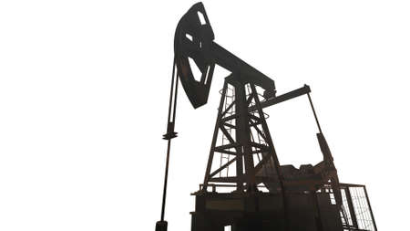 Silhouette of working oil pump. 3D renderの写真素材