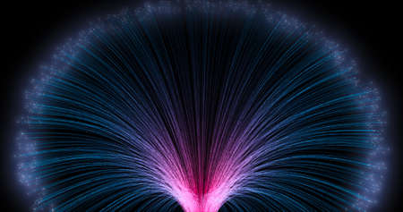 Abstract magical luminous rays. 3D renderの写真素材