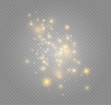 Glow light effect. Vector illustration. Christmas flash. dust.goldのイラスト素材