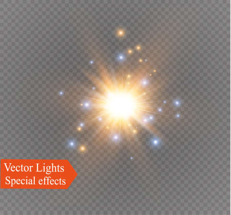 star on a transparent background,light effect,vector illustration. burst with sparkles.Sun.Special effect isolated on transparent background.sparkのイラスト素材