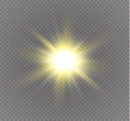 star on a transparent background,light effect,vector illustration. burst with sparkles.Sun.Special effect isolated on transparent background.sparkのイラスト素材