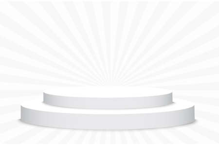 podium on a transparent background.lit white scene.the podium of winners.vector illustration.spotlight.のイラスト素材
