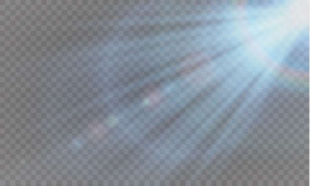 Vector transparent sunlight special lens flare light effect.のイラスト素材
