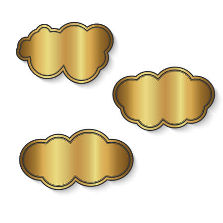 Golden cloud.banner.Vector illustrationのイラスト素材