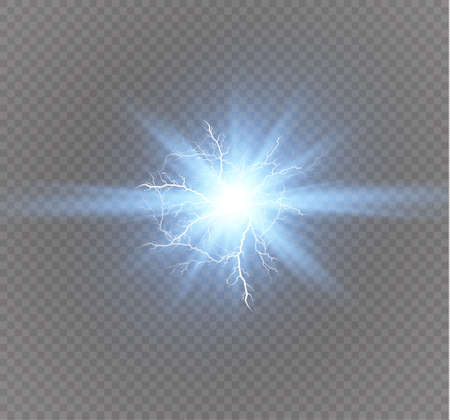 Star on a transparent background, light effect, vector illustration. Burst with sparkleのイラスト素材