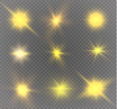 star on a transparent background,light effect,vector illustration. burst with sparkles.Sun.Special effect isolated on transparent background.sparkのイラスト素材