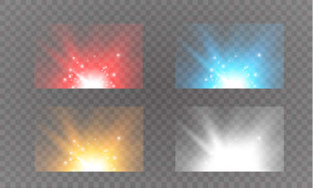 Glow light effect. Vector illustration. Christmas flash Concept.のイラスト素材