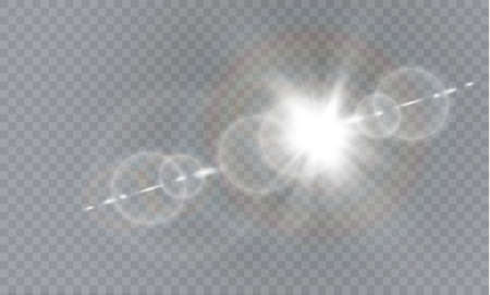 Abstract lens gold front solar flare transparent special light effect design.のイラスト素材