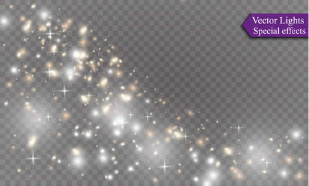 Dust on a transparent background.bright stars.The glow lighting effect.のイラスト素材