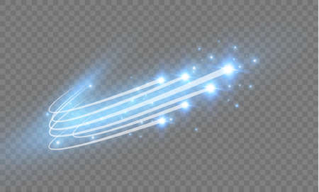 Abstract vector glowing magic star light effect from the neon blur of curved.のイラスト素材