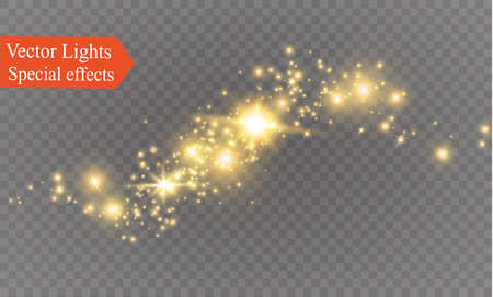 Dust on a transparent background.bright stars.The glow lighting effect.の写真素材