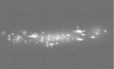Dust on a transparent background.bright stars.The glow lighting effect.の写真素材
